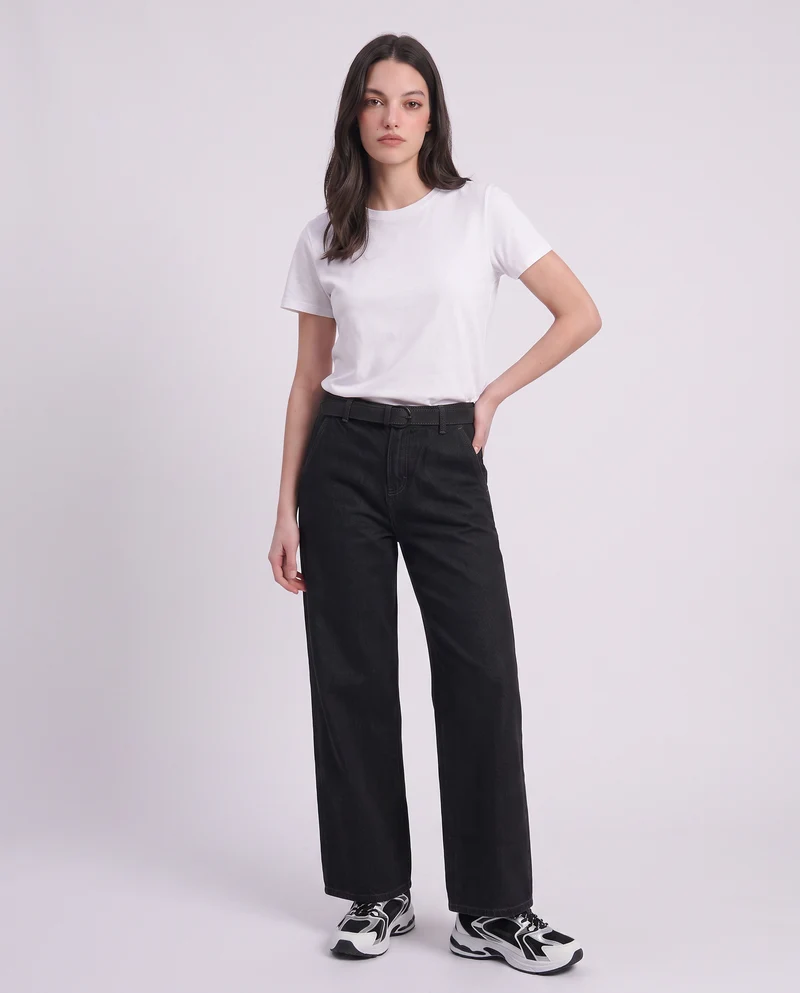 Jeans chino wide leg - Nero