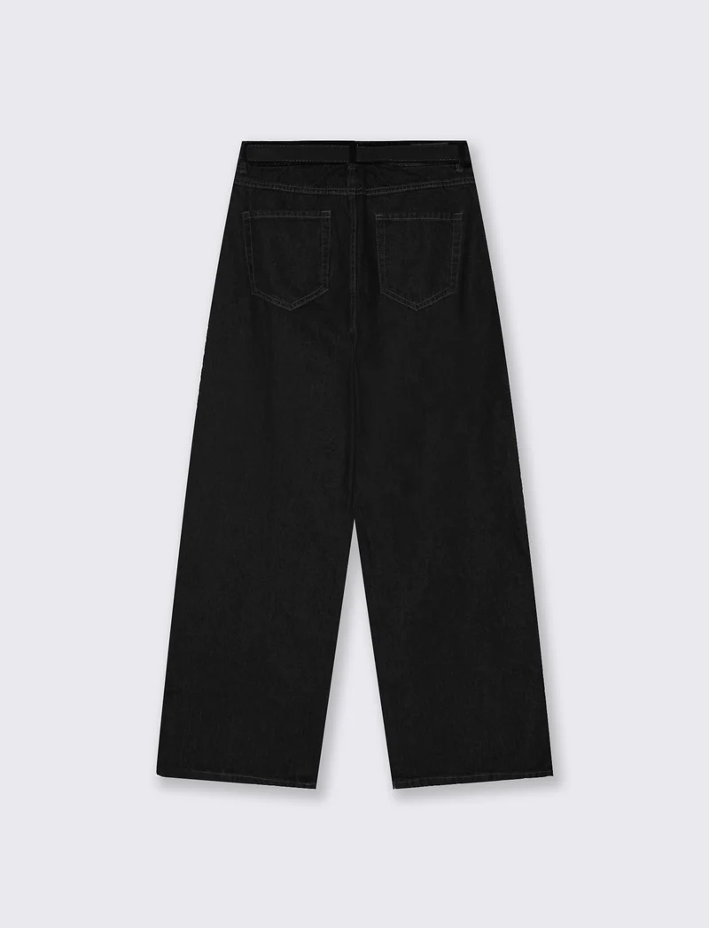 Jeans chino wide leg - Nero