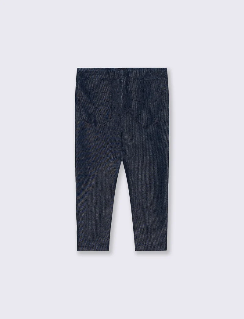 Leggings in cotone elasticizzato con tasche - DENIM SCURO