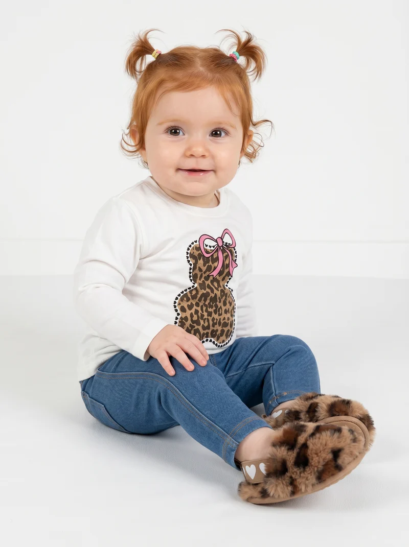 Leggings in cotone elasticizzato con tasche - Denim