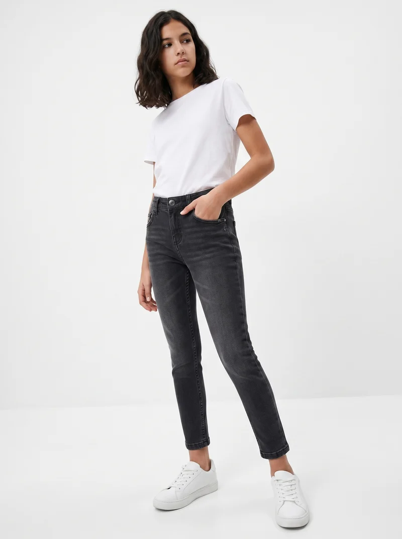 Jeans cinque tasche in denim elasticizzato - Nero