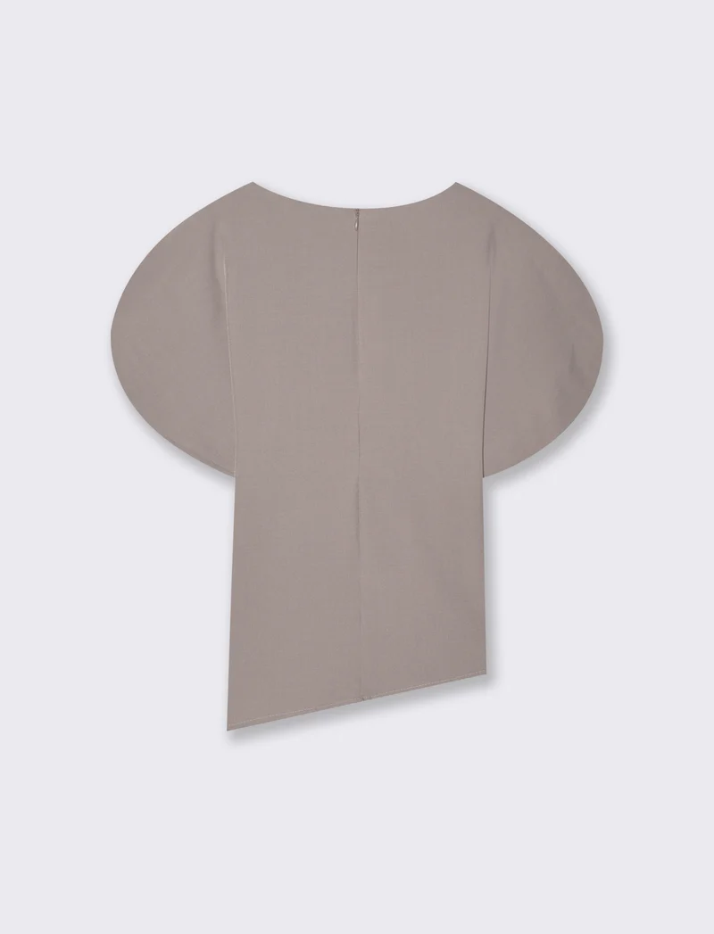Casacca asimmetrica fluida - Grigio fango
