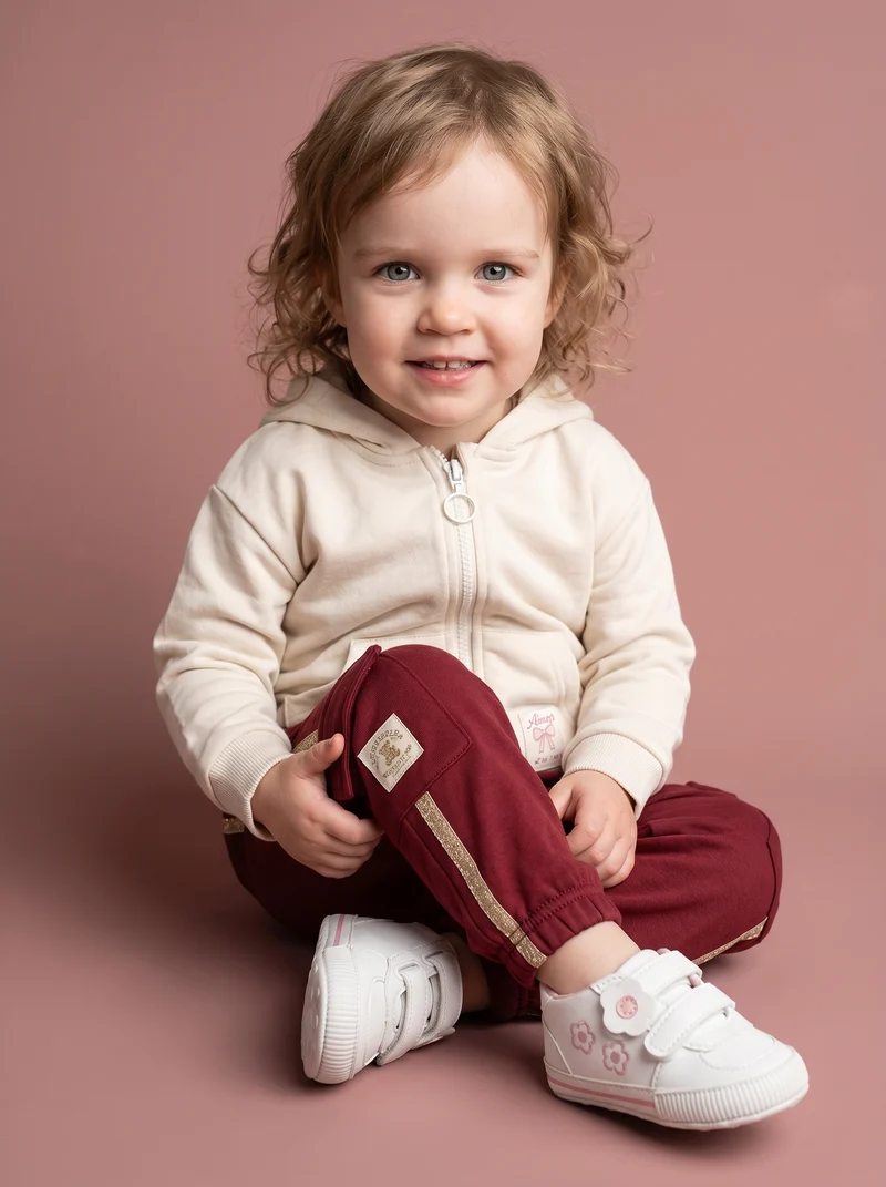 Pantaloni in cotone con tasconi e laccio - Bordeaux