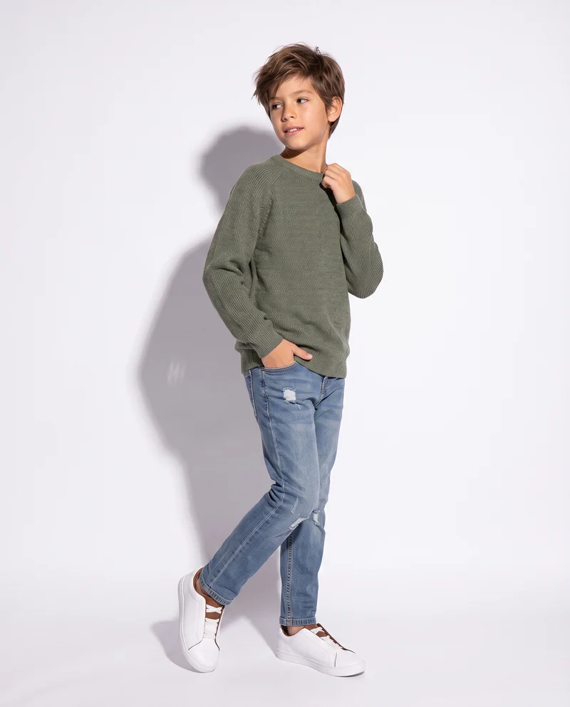 Maglia raglan comoda in due colori - Verde militare