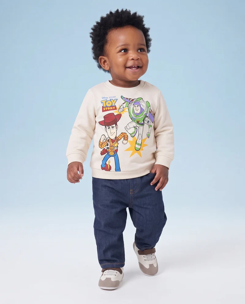 Felpa girocollo Toy Story manica lunga - Bianco latte