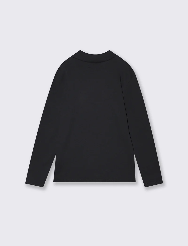 T-shirt caldo cotone maniche lunghe - Nero