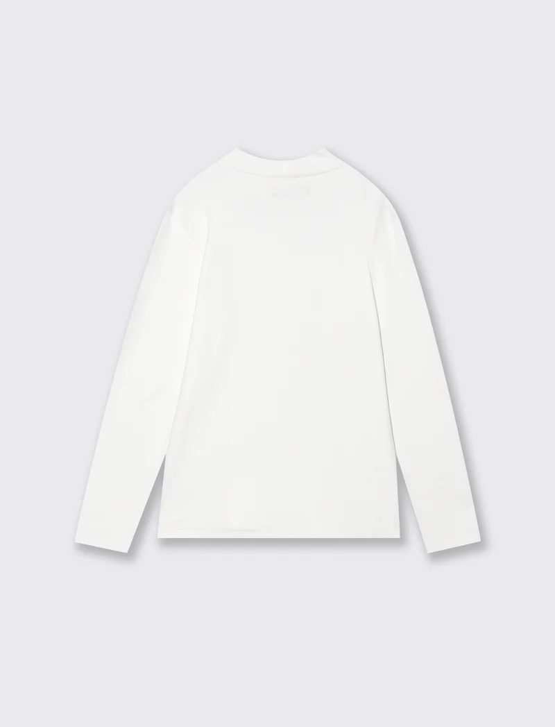 T-shirt caldo cotone maniche lunghe - Bianco latte