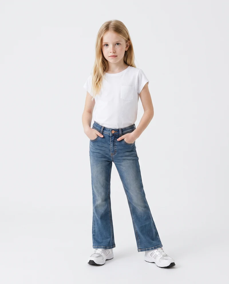 Jeans da bambina in denim svasati - Denim