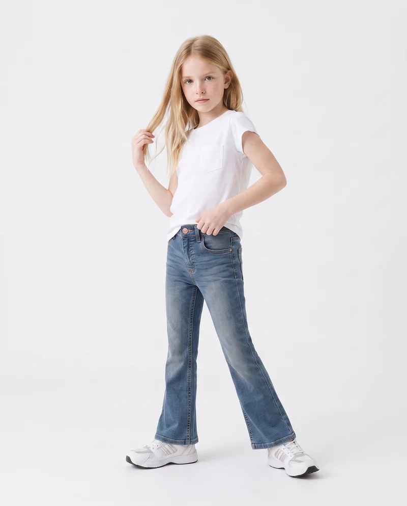 Jeans da bambina in denim svasati - Denim