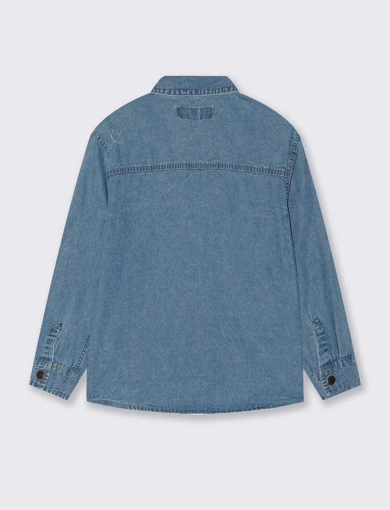 Camicia in denim 100% cotone casual - Denim