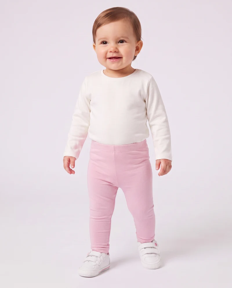 Leggings basici tinta unita versatili - Rosa polvere