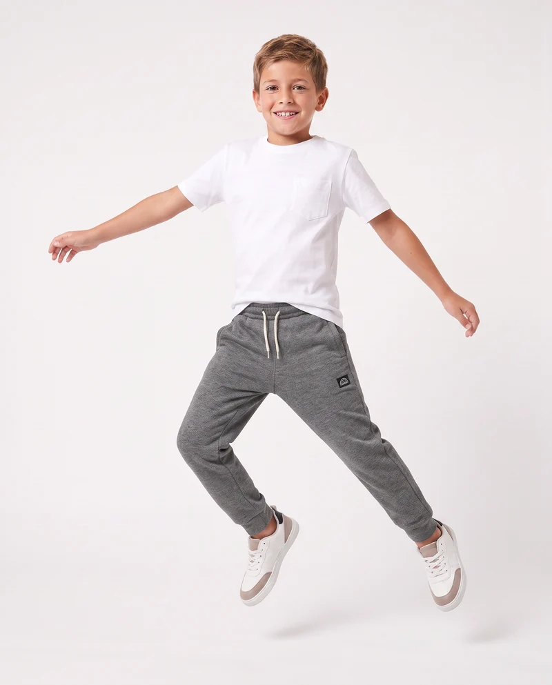 Pantaloni jogger in cotone comfortevoli - Grigio mel.