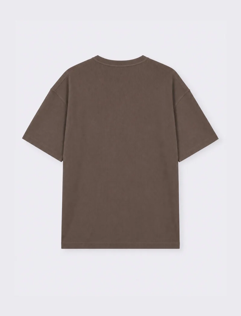 T-SHIRT IN COTONE CON STRUTTURA A COSTE VERTICALI - Grigio