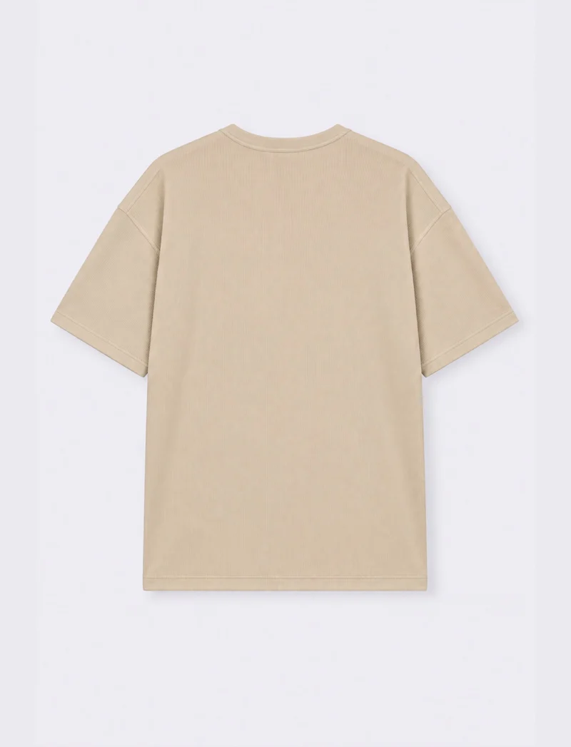 T-SHIRT IN COTONE CON STRUTTURA A COSTE VERTICALI - Grigio ghiaccio