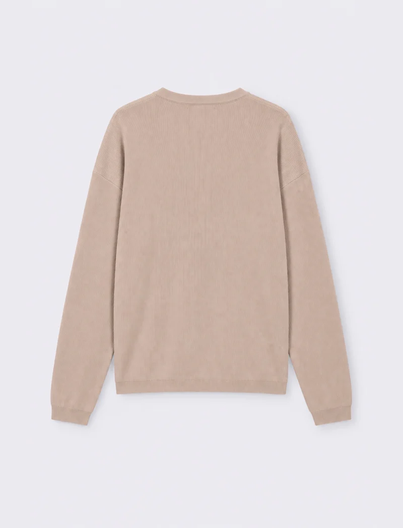 MAGLIA COLLO SERAFINO STRUTTURA A COSTE - Beige