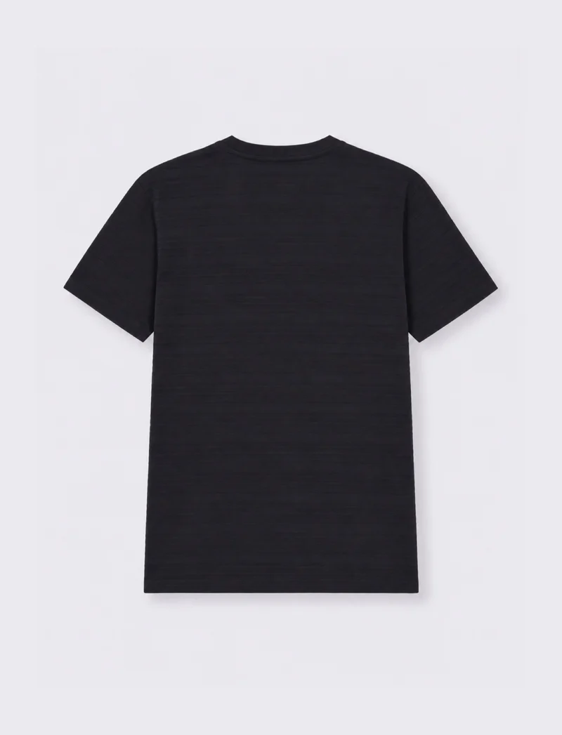 T-SHIRT JACQUARD EFFETTO RIGHE - Blu