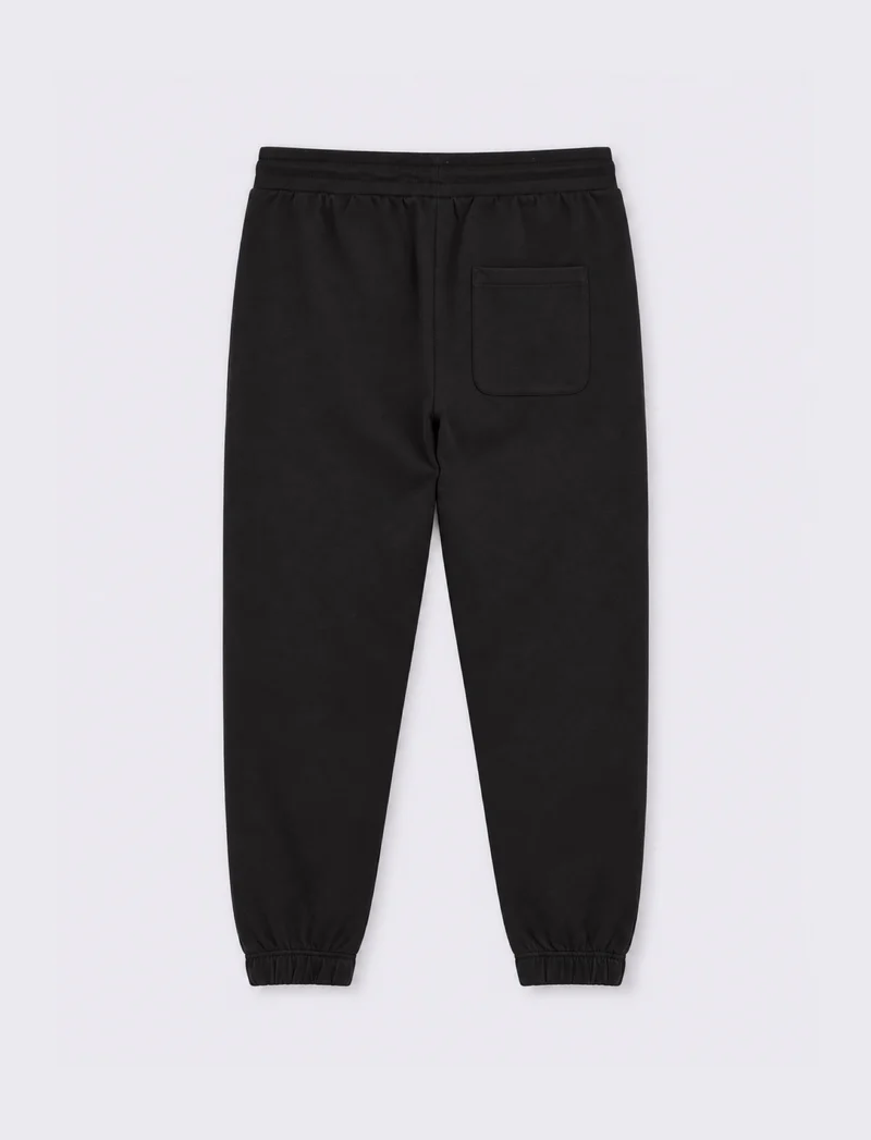 PANTALONI JOGGER BASIC IN PIQUET - Nero