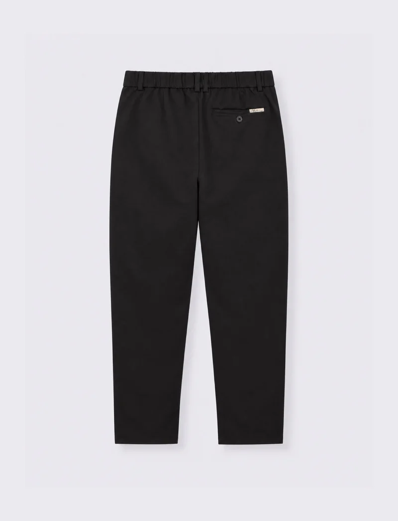 Pantaloni Chino Uomo con Trama Diagonale - Nero