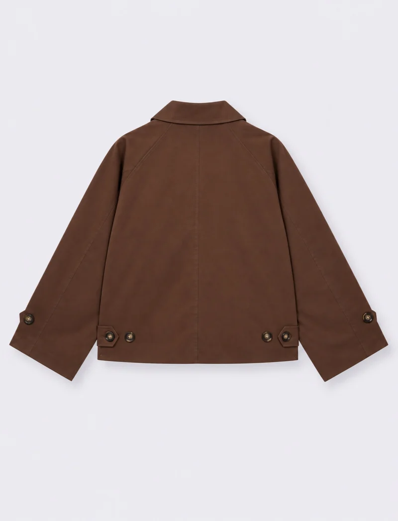 Short trench foderato - Marrone