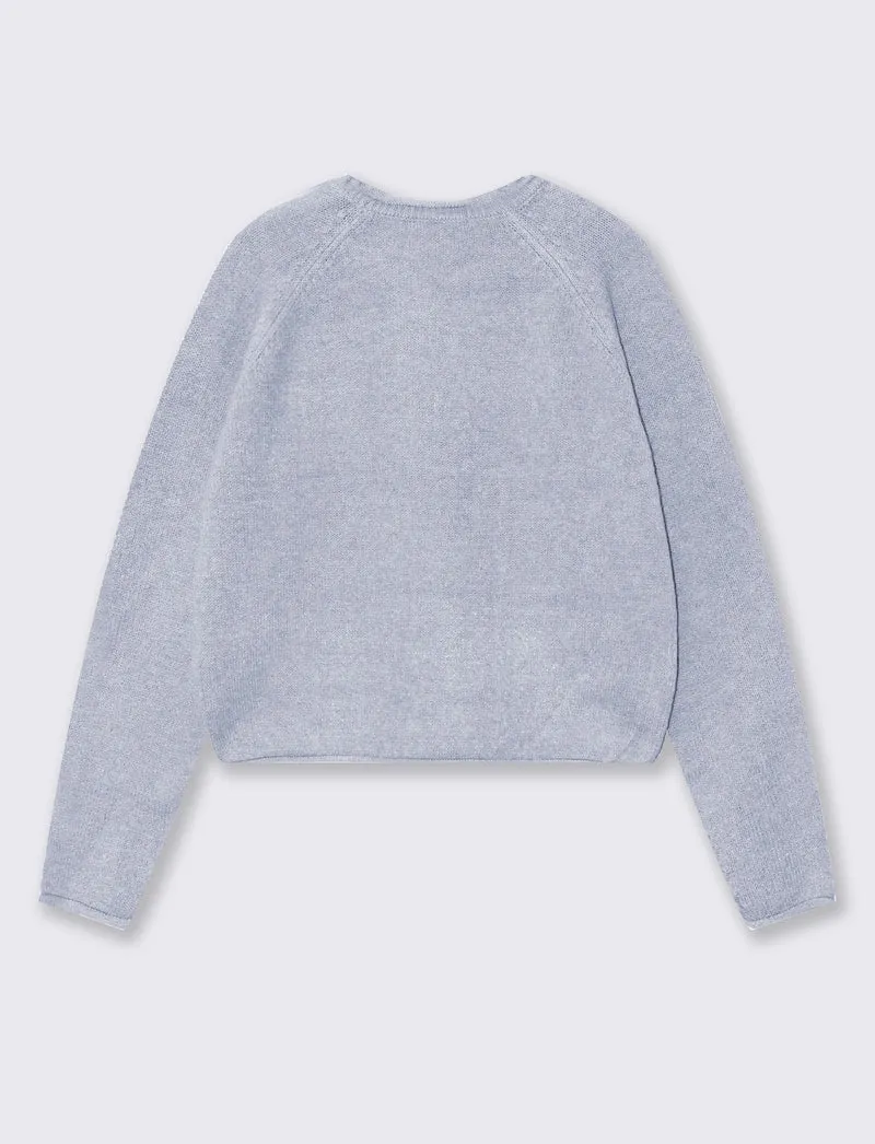 Pullover girocollo con manica raglan - Azzurro cielo