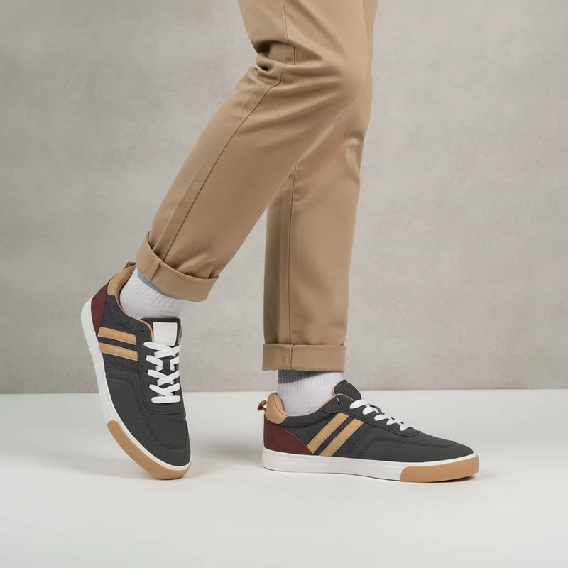 Sneakers bicolor da uomo in grigio e multicolor - Grigio