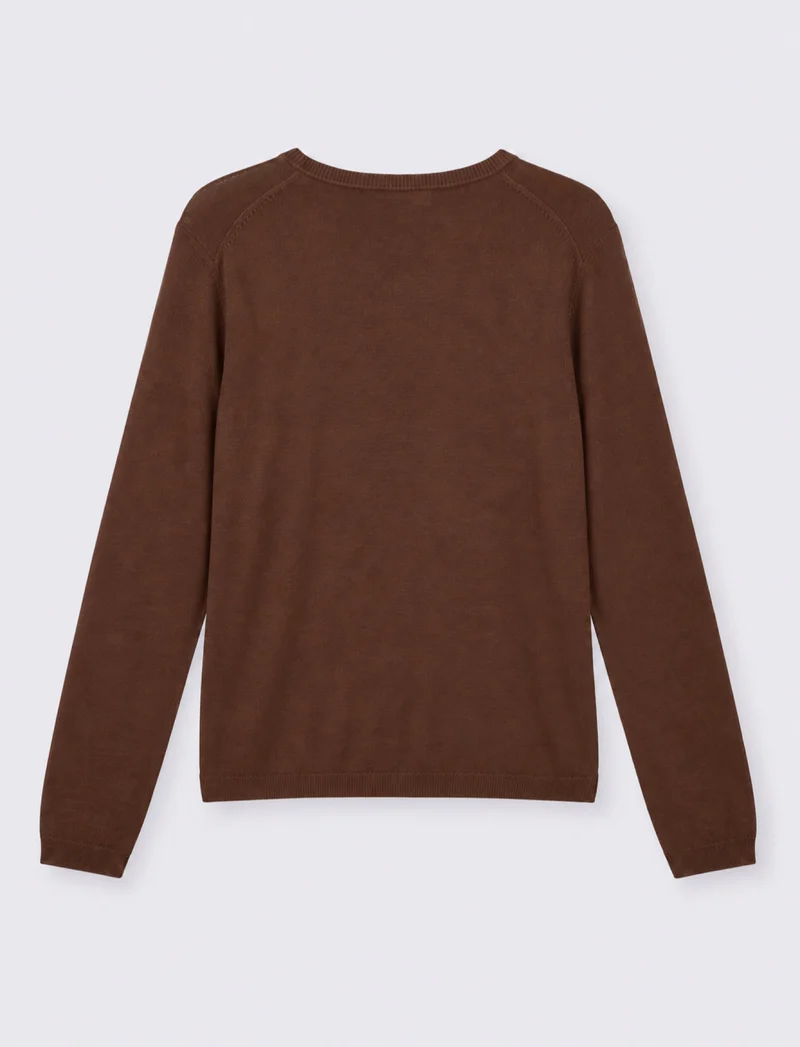 MAGLIA ML SCOLLO V - Marrone
