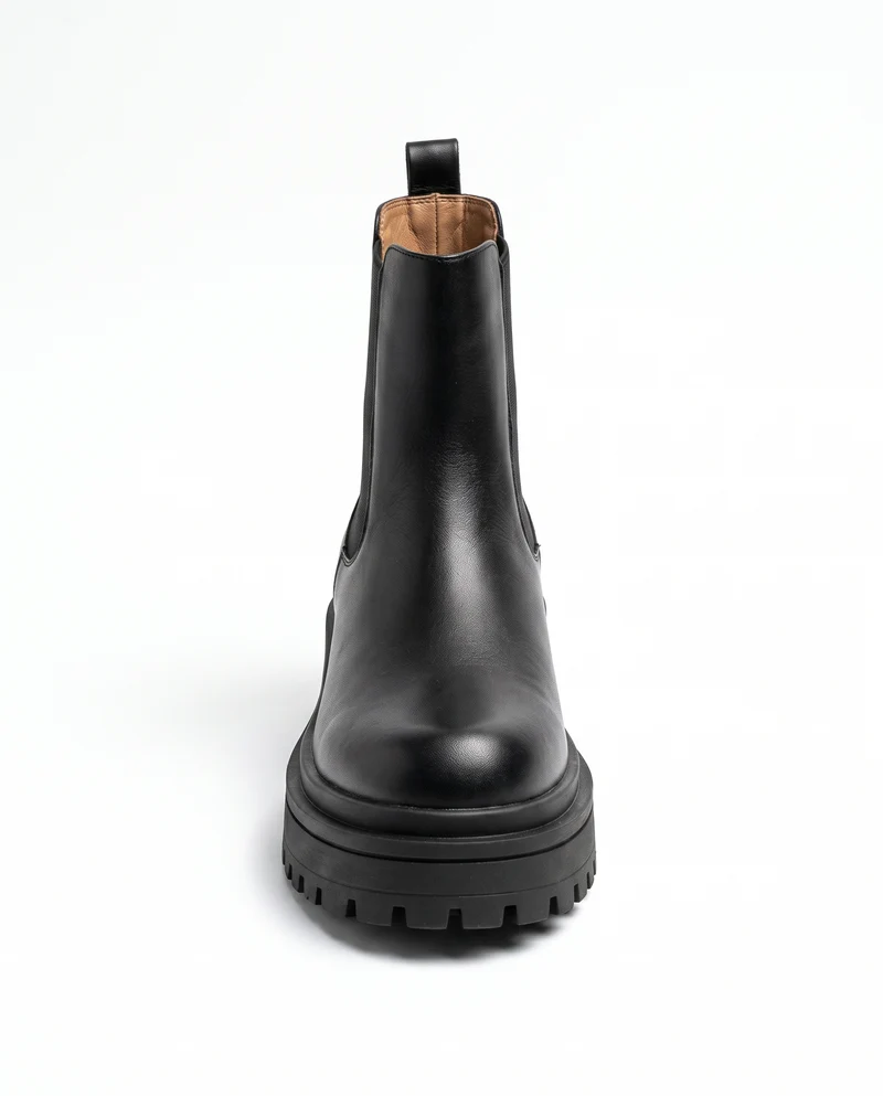 Tronchetto nero con fasce elastiche - Nero