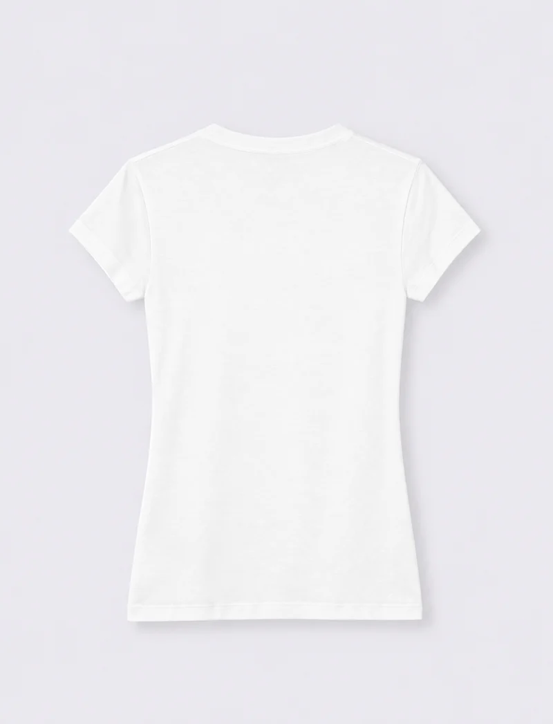 T-shirt paricollo a manica corta - Bianco