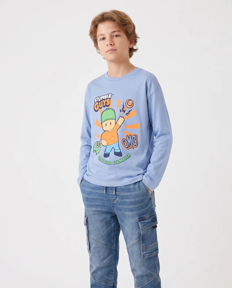 T-shirt maniche lunghe Stumble Guys - Azzurro