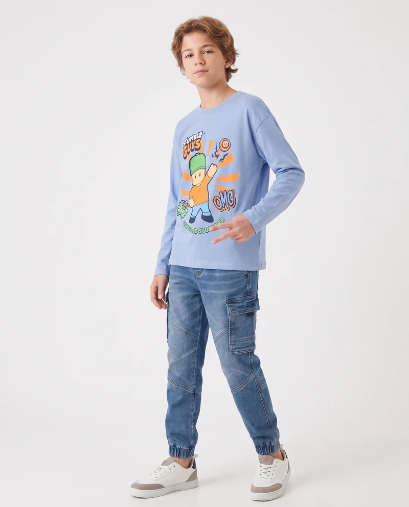 T-shirt maniche lunghe Stumble Guys - Azzurro