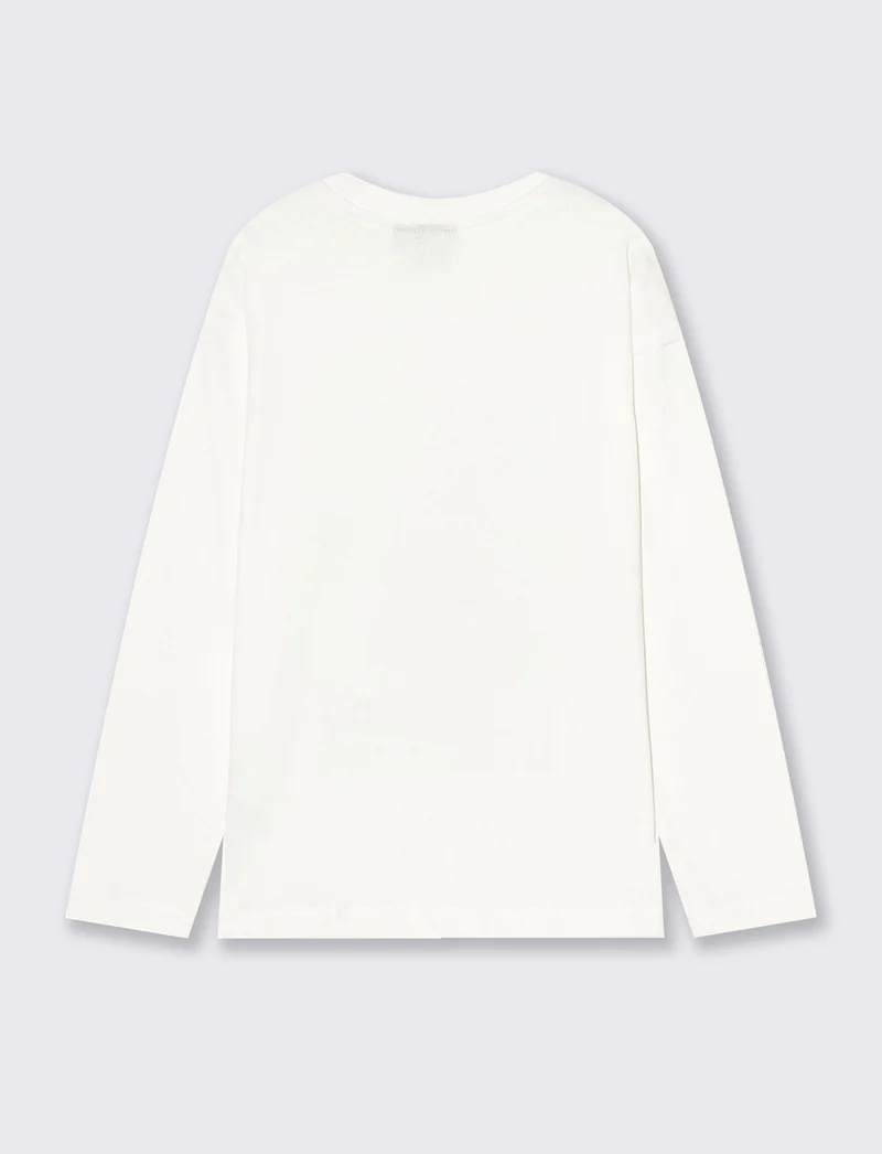 T-shirt maniche lunghe One Piece cotone - Bianco latte