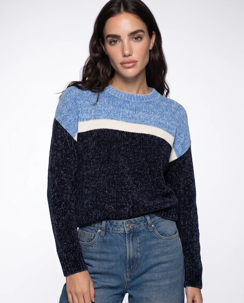 Maglia manica lunga paricollo elegante - var 3