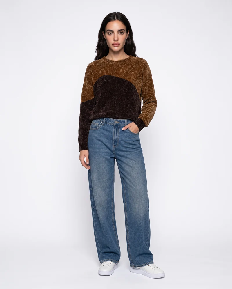 Maglia manica lunga paricollo elegante - var 2