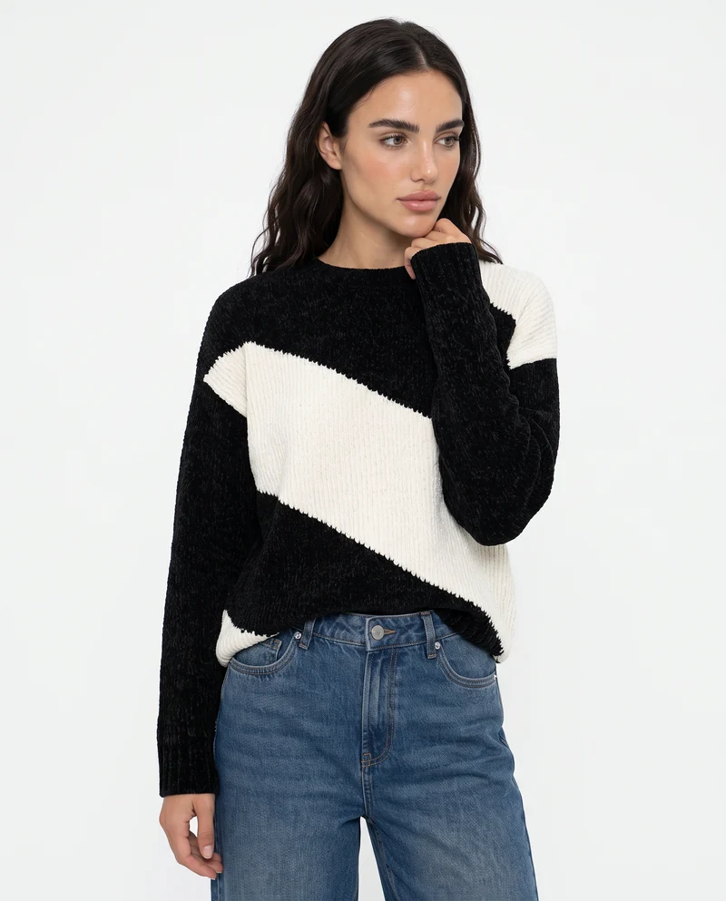 Maglia manica lunga paricollo elegante - var 1