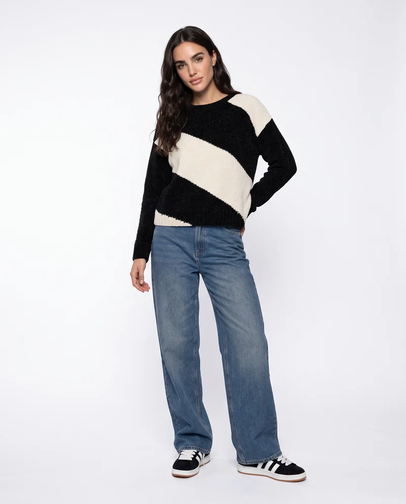 Maglia manica lunga paricollo elegante - var 1