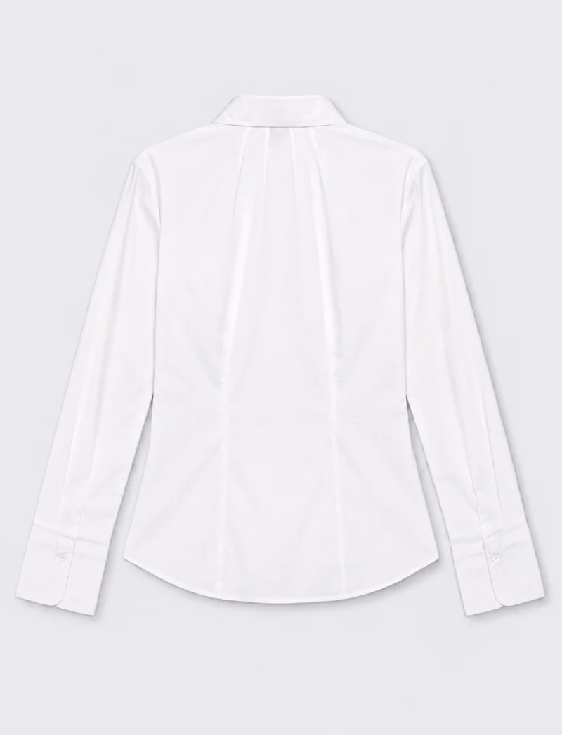 Camicia basic slim a manica lunga - Bianco
