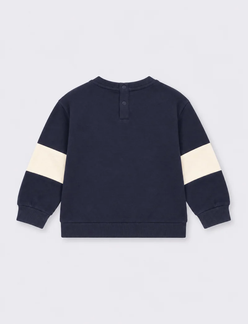 Felpa con inserti alle maniche - Blu