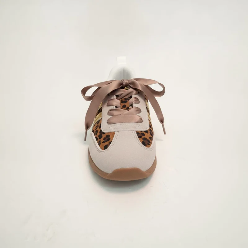 Sneakers maculato in microfibra beige e oro - Maculato