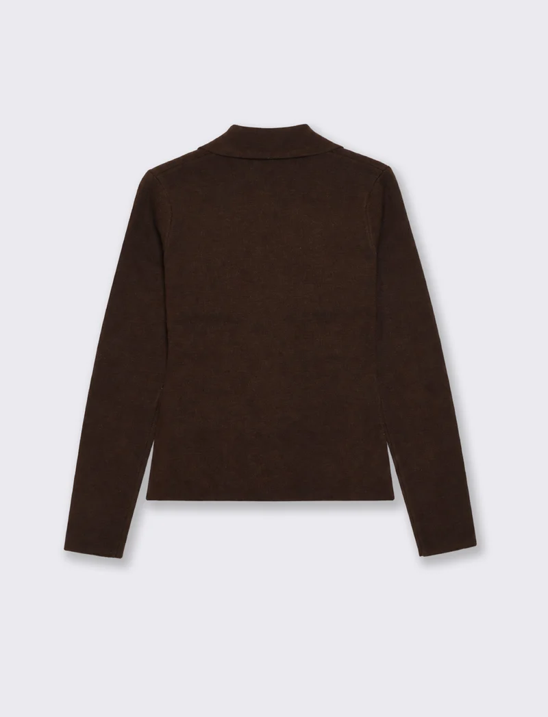 Blazer a maglia con bottoni frontali - Moro