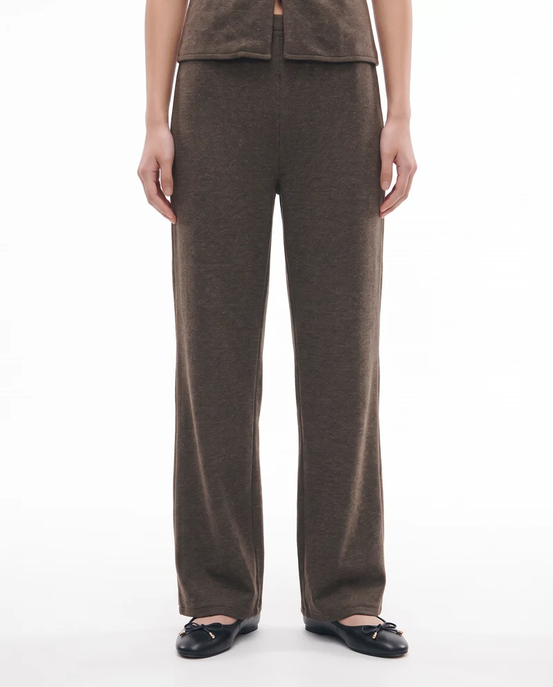 Pantaloni morbidi con elastico in vita - Grigio fango