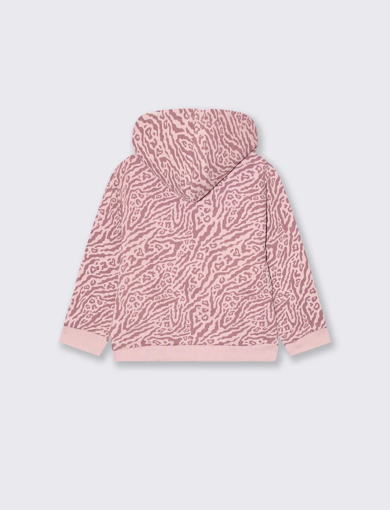 Felpa basica con stampa all over - Rosa polvere