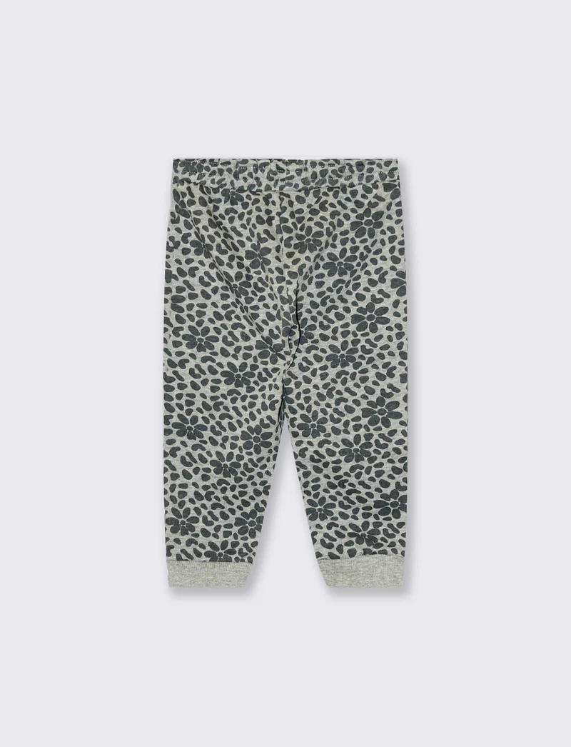 Jogger basico con stampa all over - Grigio mel.