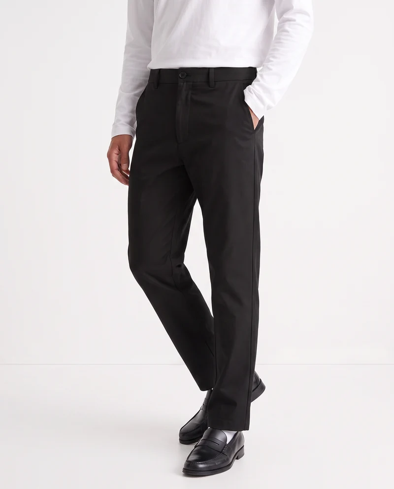 Pantaloni Chino Jogger in Nylon Elasticizzato - Nero