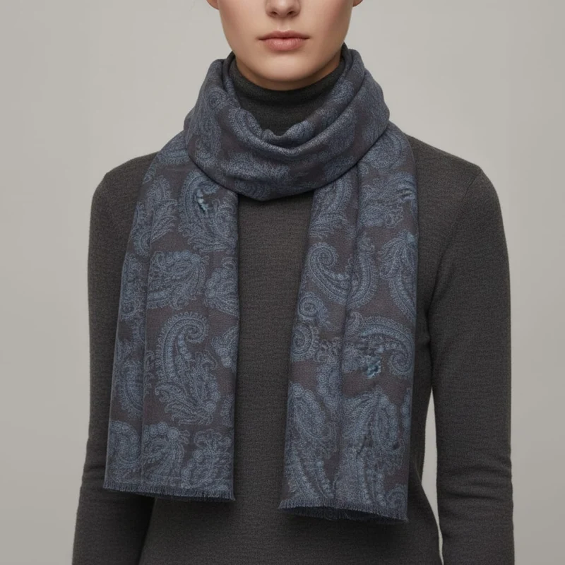 Foulard paisley leggero e trendy - Denim