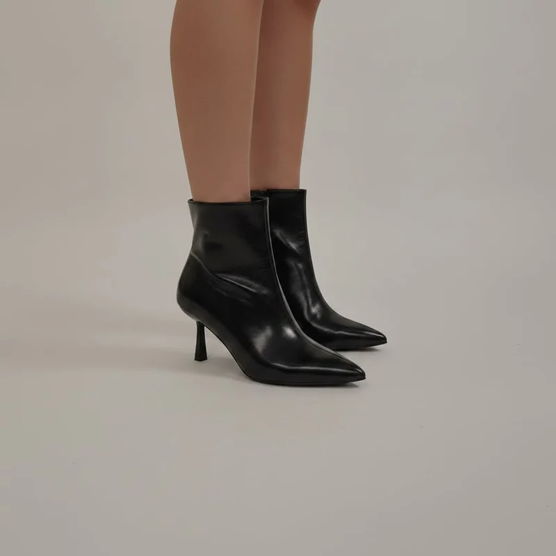 Tronchetto con tacco 75 mm - Nero