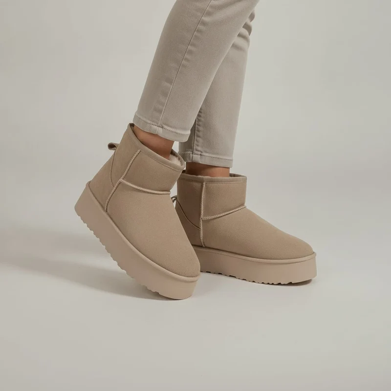 Tronchetto scamosciato da neve - Beige