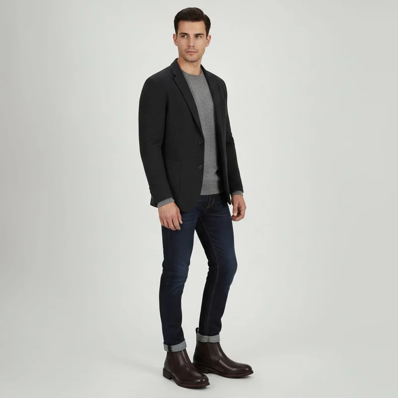 Stivale Chelsea Uomo in Poliuretano Nero - Marrone
