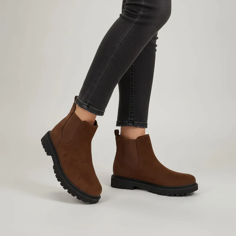 Stivaletto Chelsea bambino in microfibra - Marrone