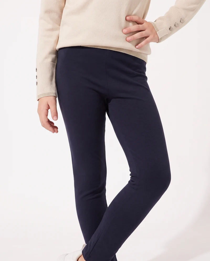 Leggings da bambina con interno garzato - Blu