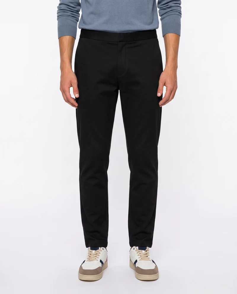 Pantaloni Chino Uomo in Tessuto Diagonale - Blu